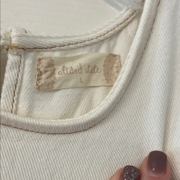 Altar'd State Cream Ruffle Sleeve Mini Dress size L. Never worn! - Picture 4 of 5